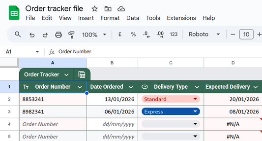 Order Tracker File